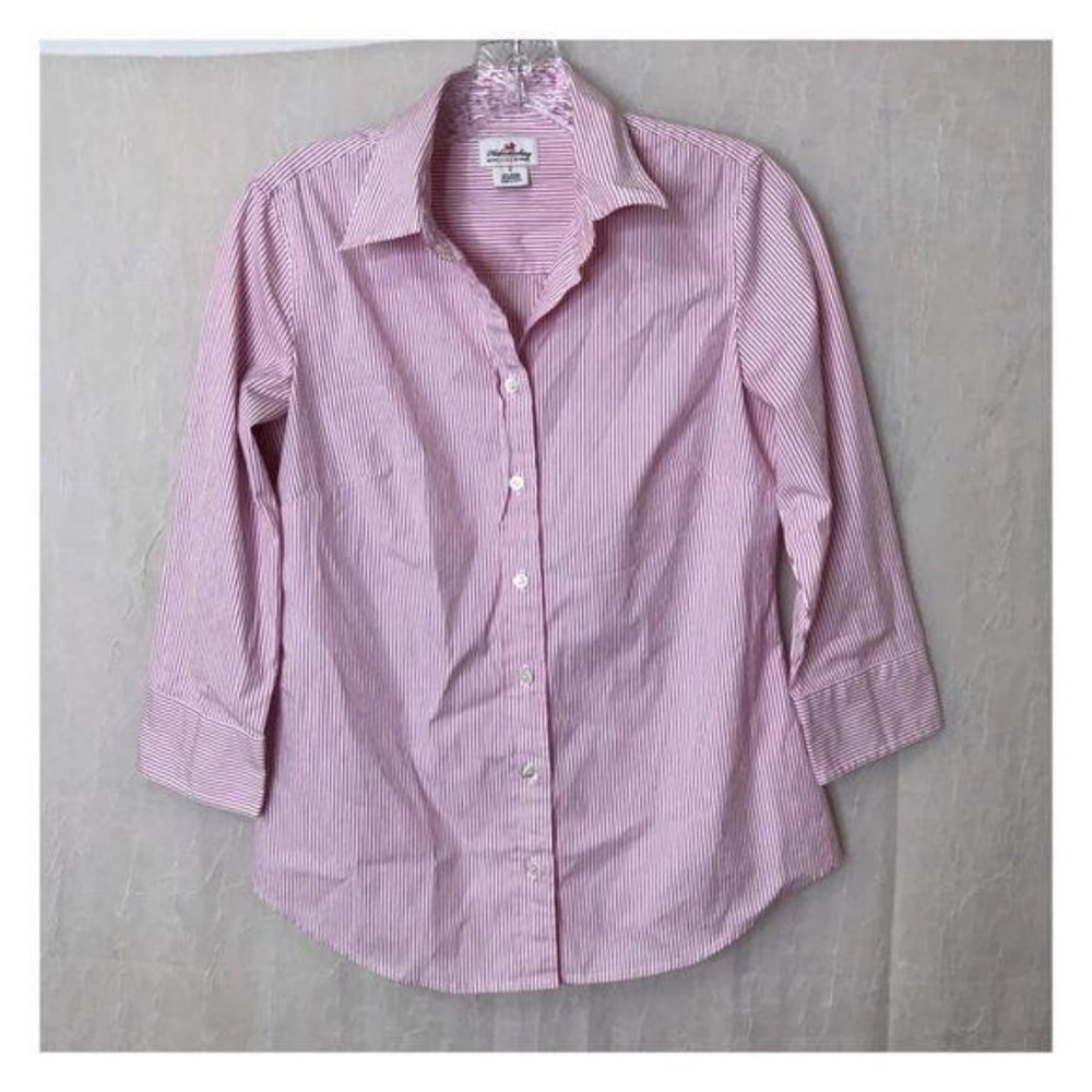 J Crew Haberdashery Small Striped Button Front Top